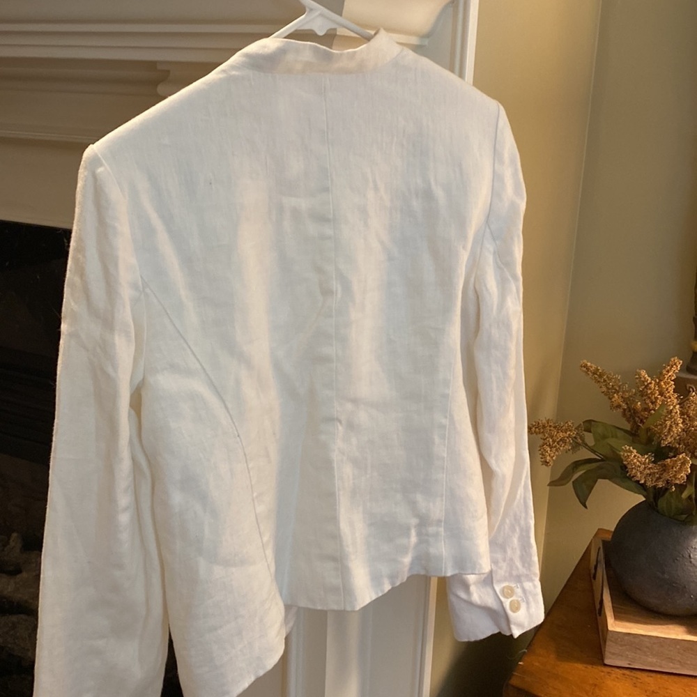 LOFT White Linen Jacket NEW Size 6 - Picture 7 of 10